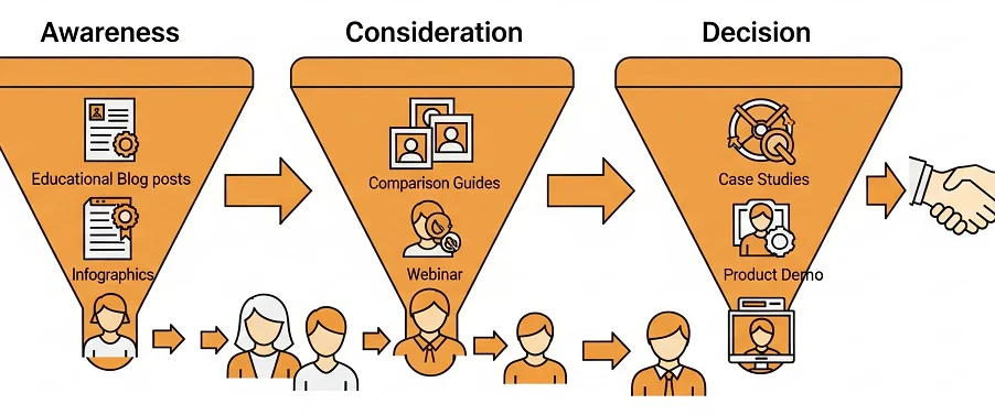 چطور محتوای خود را با مراحل قیف فروش هماهنگ کنیم؟