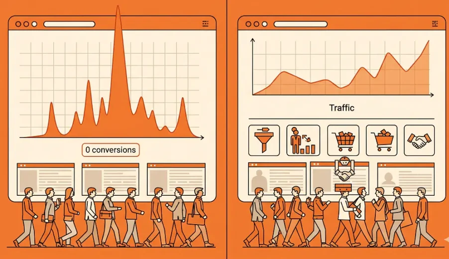 چرا ترافیک سایت بدون تبدیل بی‌ ارزش است؟